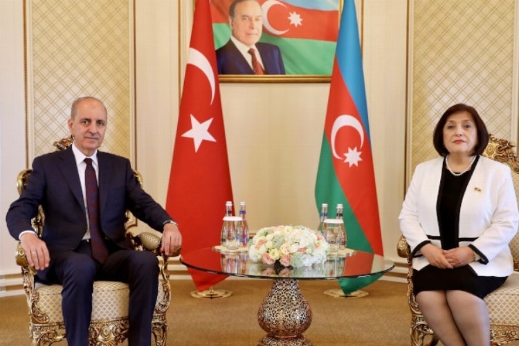 TBMM Başkanı Kurtulmuş Azerbaycan'da mevkidaşıyla görüştü