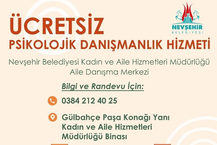 Nevşehir Belediyesi'nden ailelere ücretsiz psikolojik destek